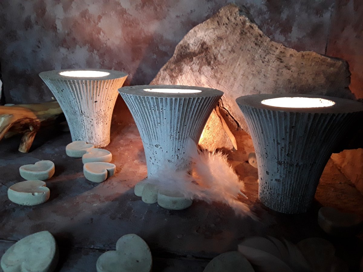 Betonový svícen sada "Vroubek"