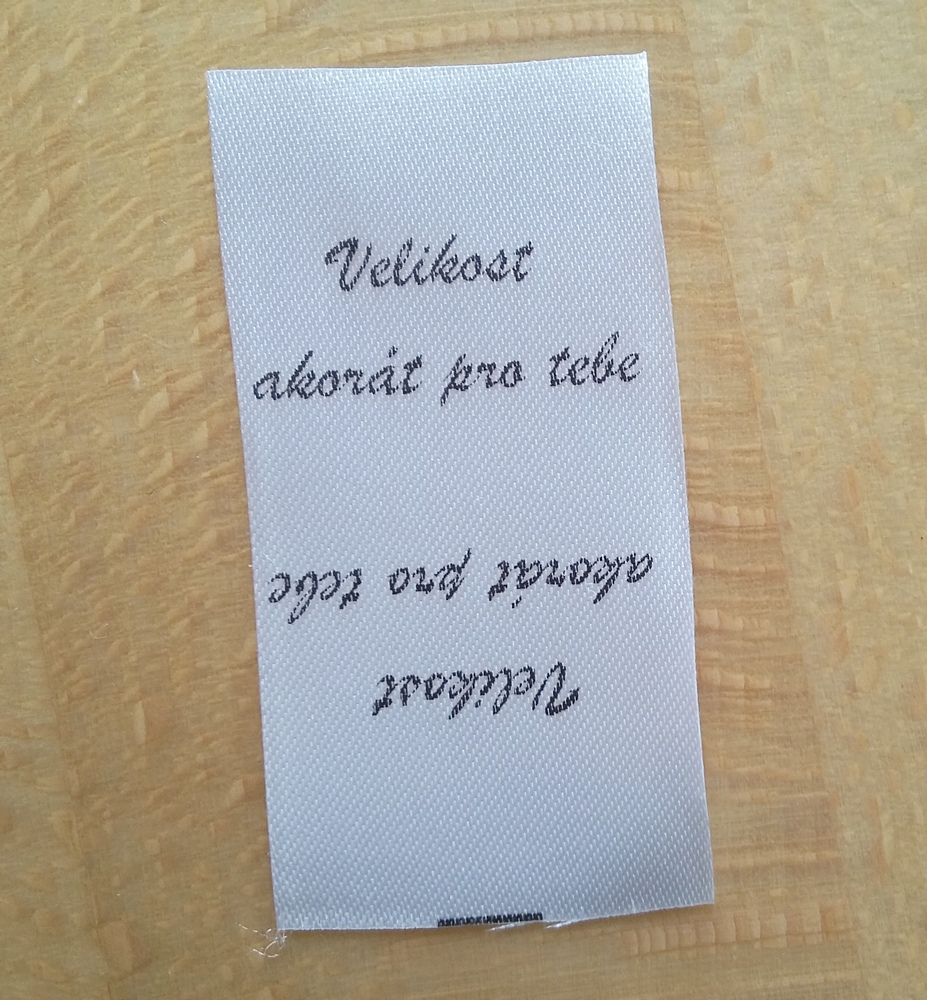 Štítek - velikost akorát pro tebe - 10 ks