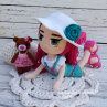 Mini medvídek a klobouček pro panenku Rose - návod na háčkování