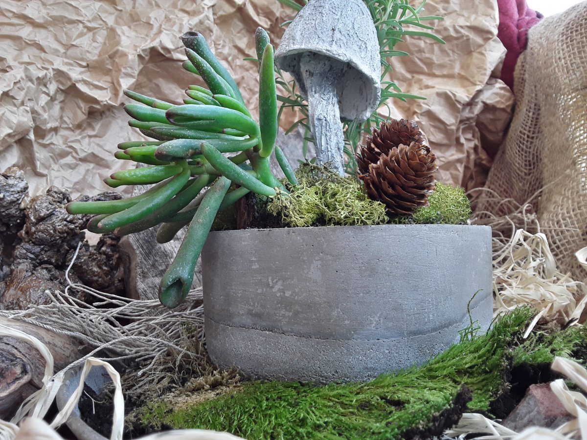 Betonová žardinka s bedlou