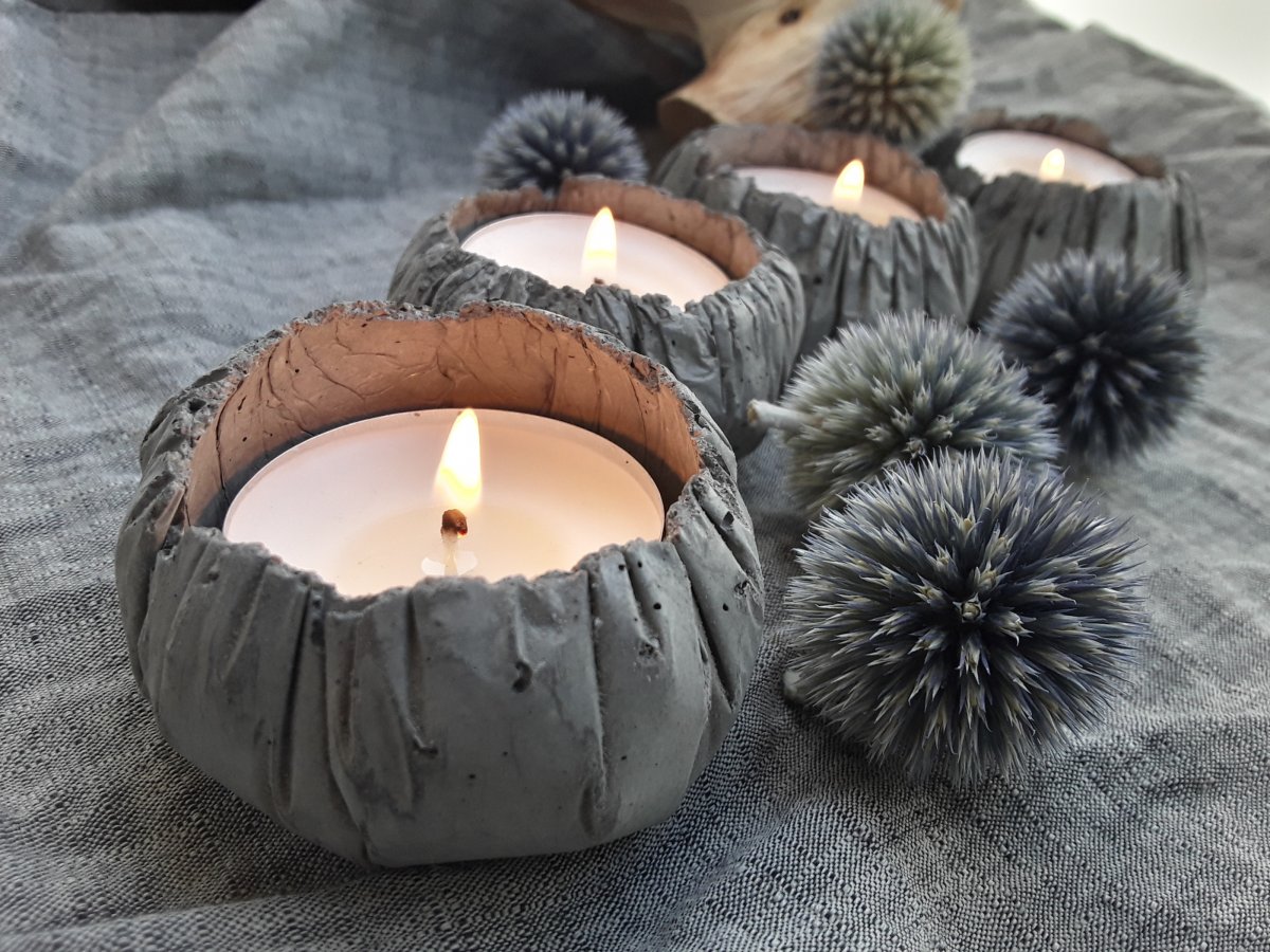 Betonové minisvícínky-skořápky