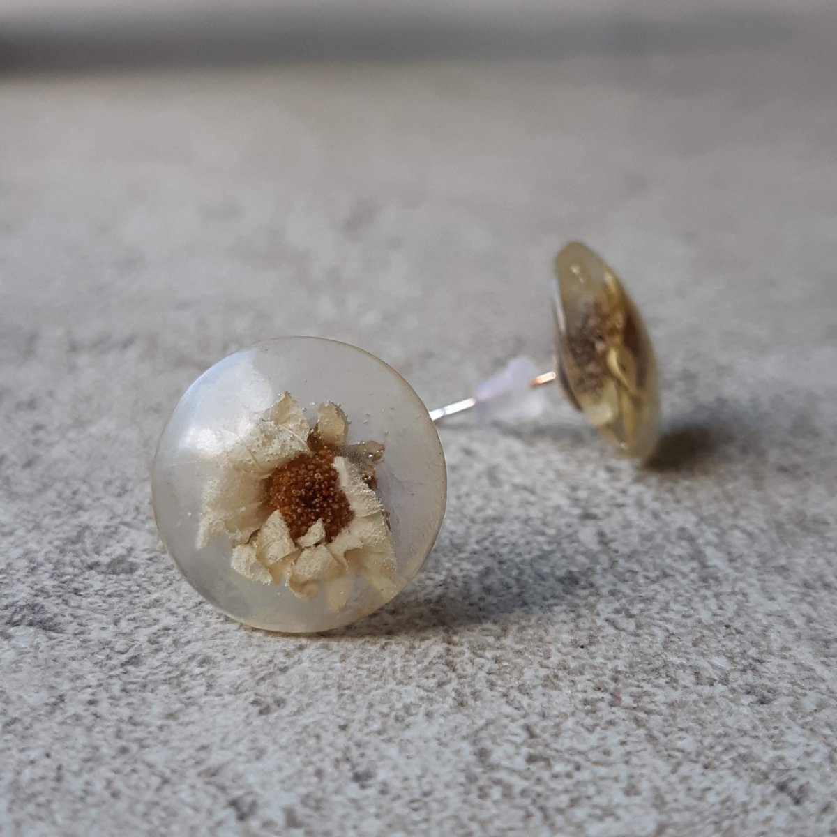 Sedmikrásky v pryskyřici - náušnice