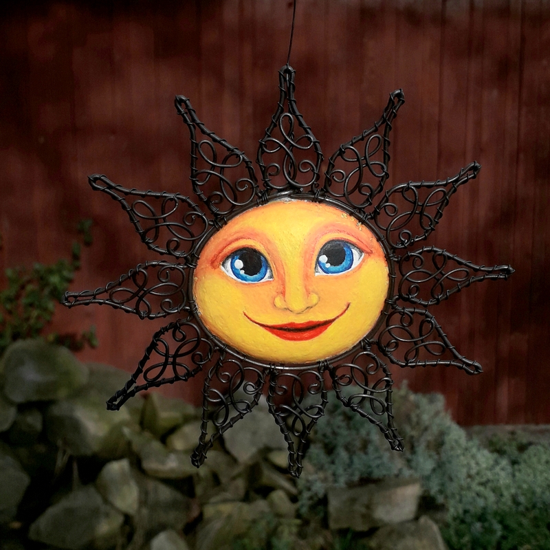 Drátované sluníčko - dekorace