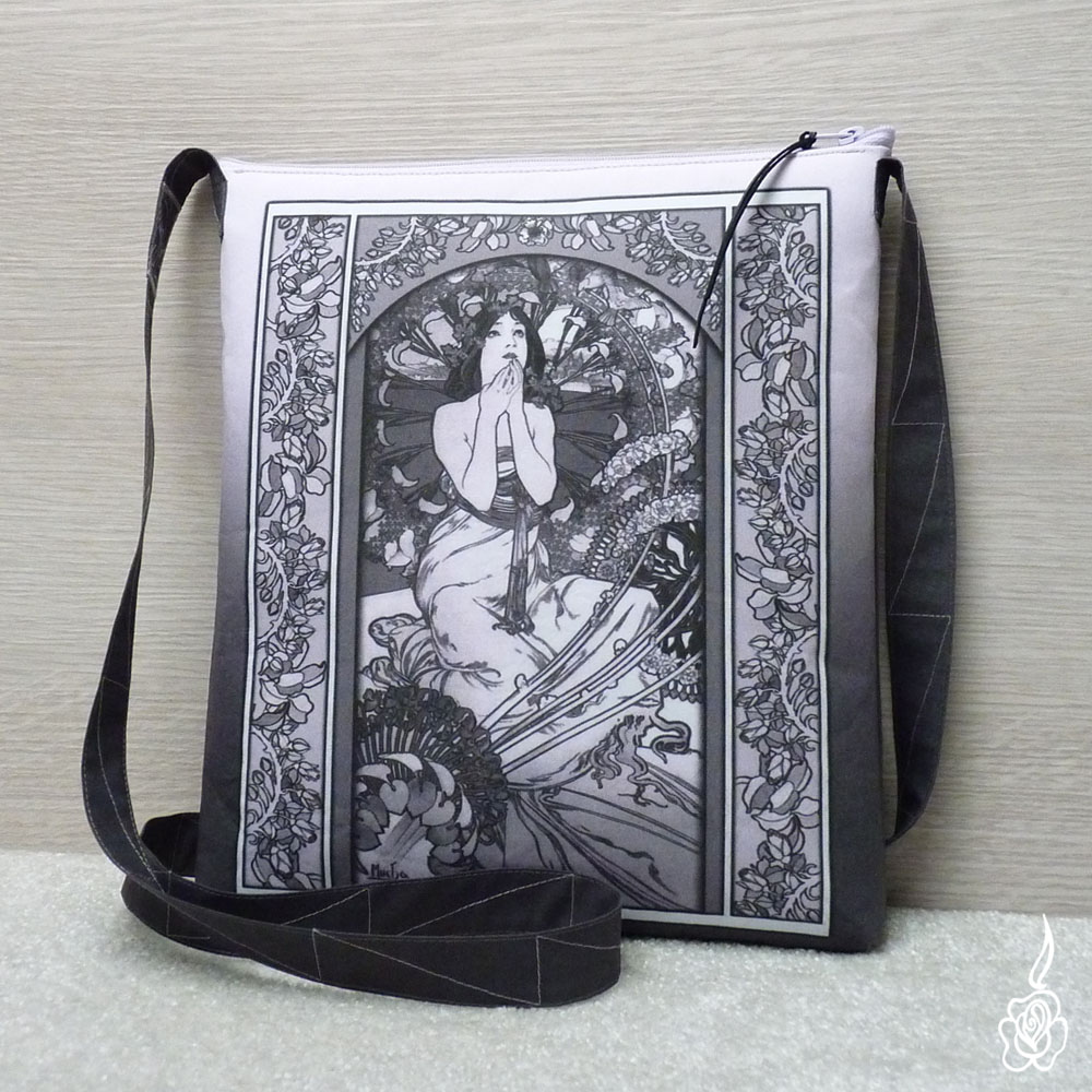 Šedobílá taška Alfons Mucha - Monaco