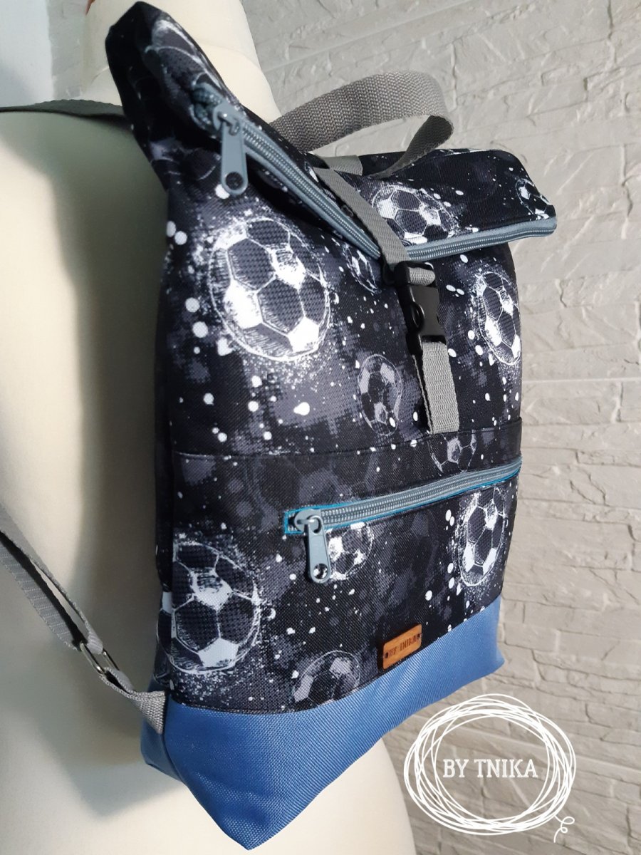 Batoh střední - fotbal šedomodrý - FLIP