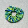 Pruhovaná gumička do vlasů - modro zelená