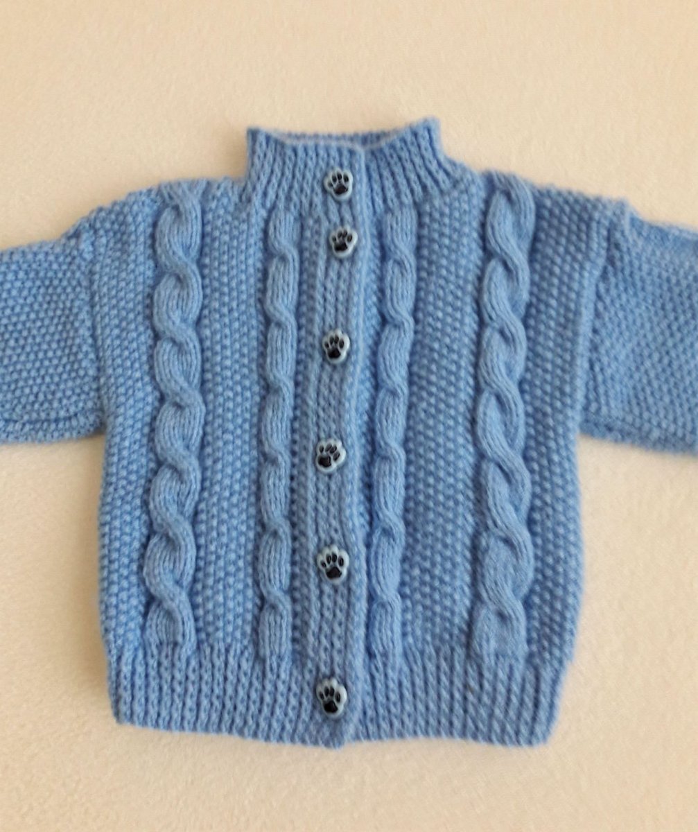 Pletený svetřík - modrý