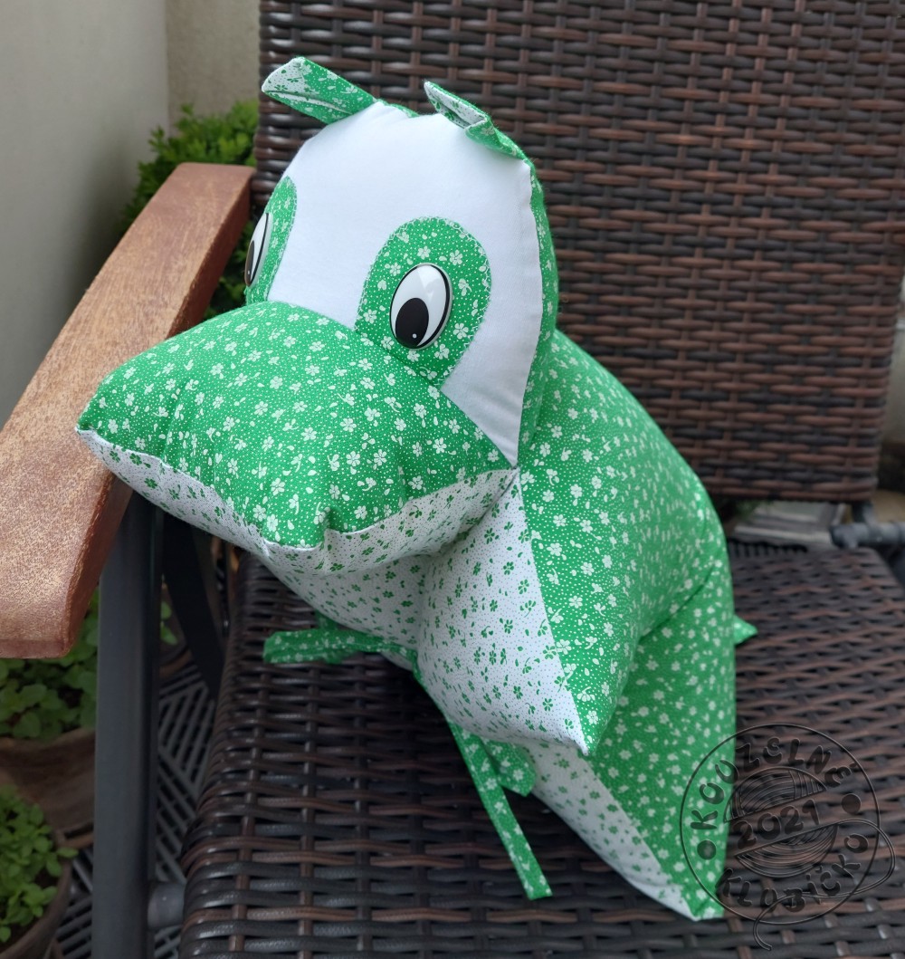 Polštářek Hrošík zelenobílý