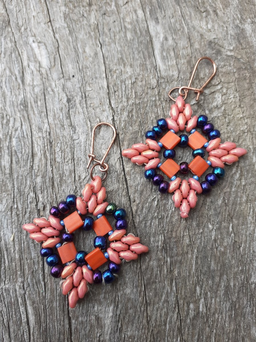 náušnice hvězdičky fialové