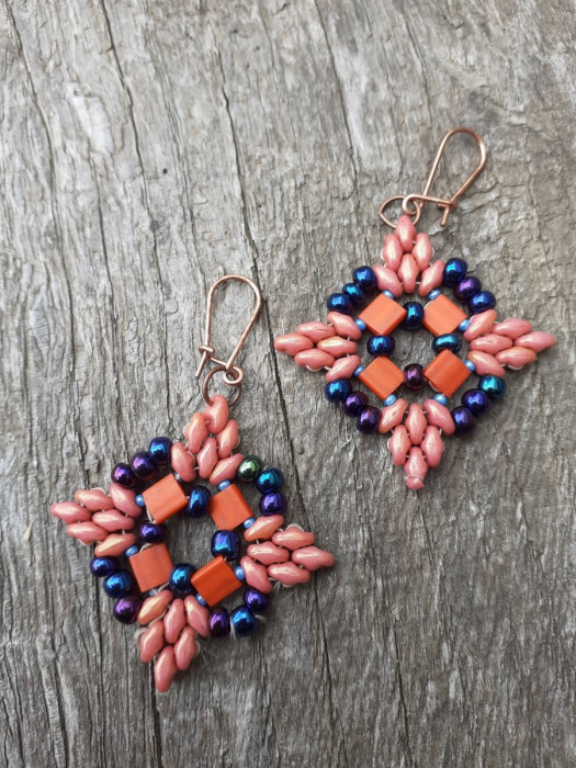 náušnice hvězdičky fialové