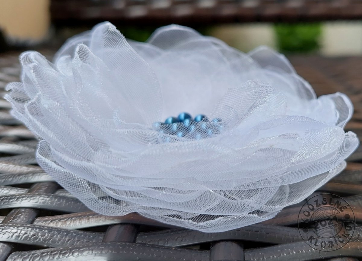 Brož/spona bílá LETNIČKA