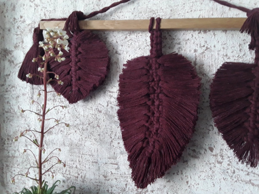 Macramé lístky " Burgunda "