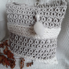 Dekorativní povlak na polštář "Macramé+merino"