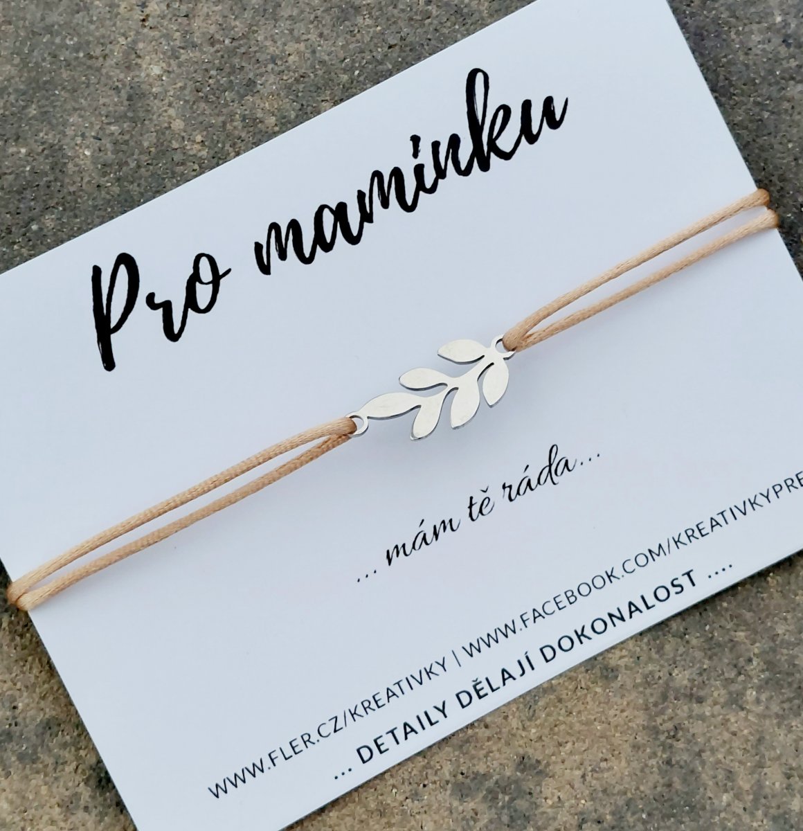 náramek Lístky, nerezová ocel