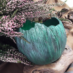 Beton-svícen-skořepina " Emerald green "