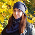 Nákrčník / šála - Copánky tm.modré