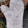 Vánoční chňapka šedý PATCHWORK s poutkem a magnetem - cena za 1 ks