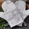 Vánoční chňapka šedý PATCHWORK s poutkem a magnetem - cena za 1 ks