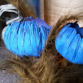 Betonová skořepina-svícen "Sv.námořnická modř"