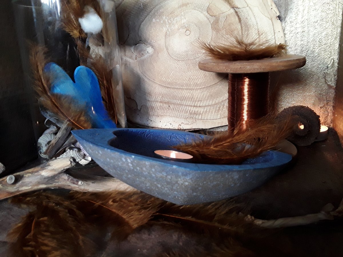 Betonová miska odkládací "Modré srdce"