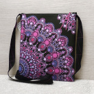 Originální taška s ornamentem - růžovofialová