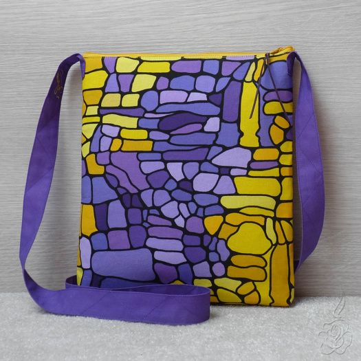 Originální žluto fialová taška - Mína 