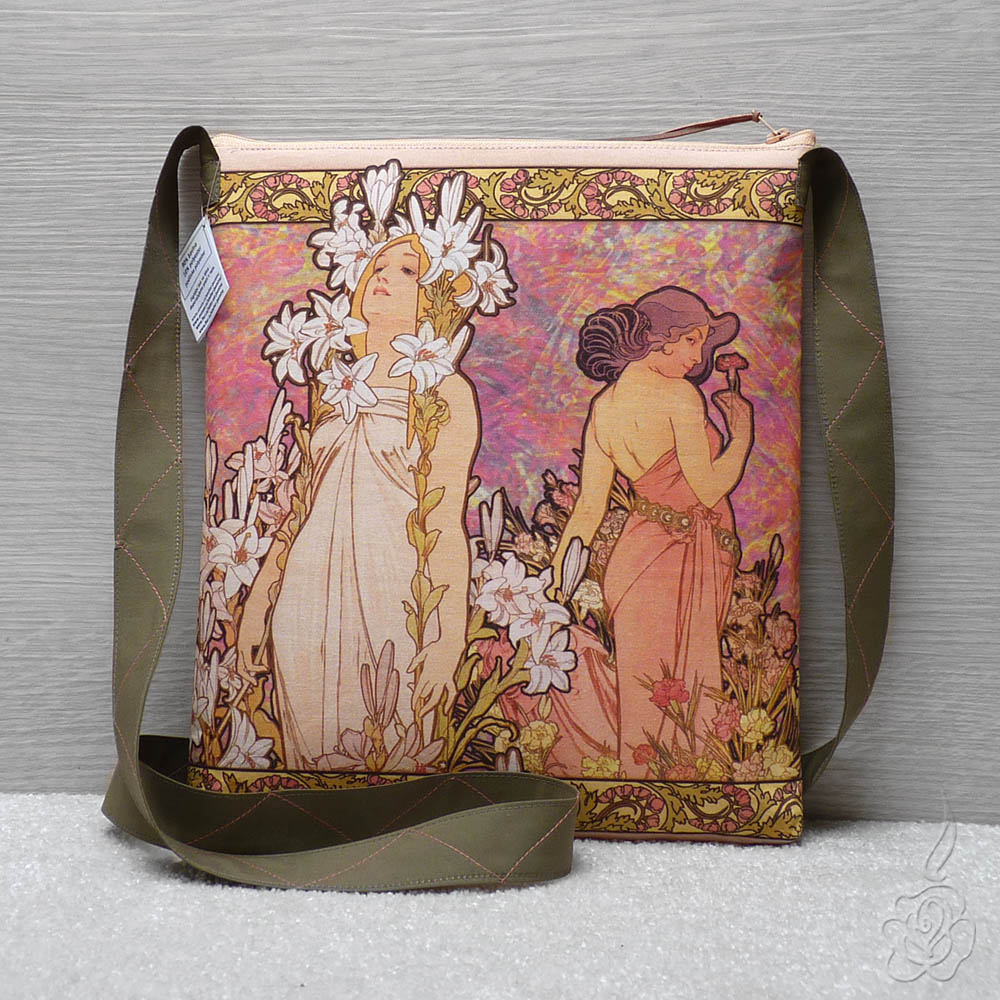 Barevná taška Alfons Mucha - Lilie a Karafiát