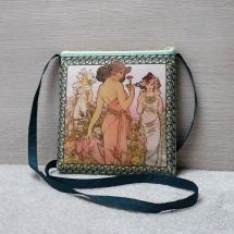 Barevná kabelka Alfons Mucha - květiny