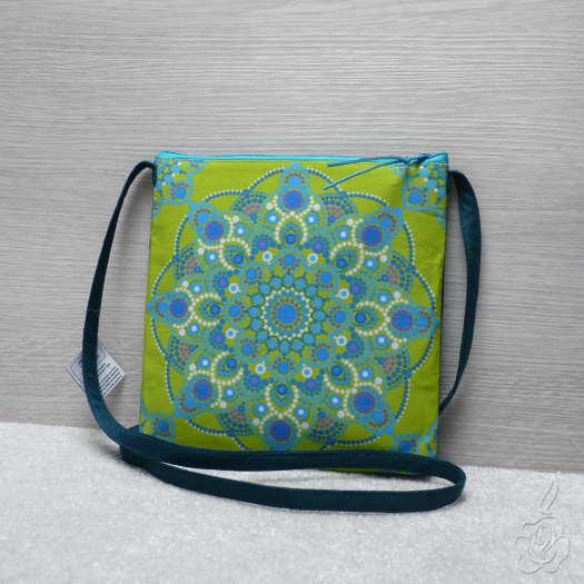Menší kabelka s mandalou Dot Art - modro zelená