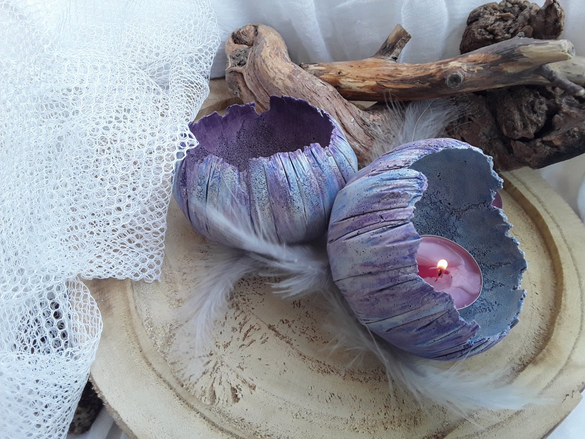 Betonové skořepiny-svícny "Hortenzie"