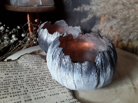 Betonové skořepiny-svícny " Ombré "