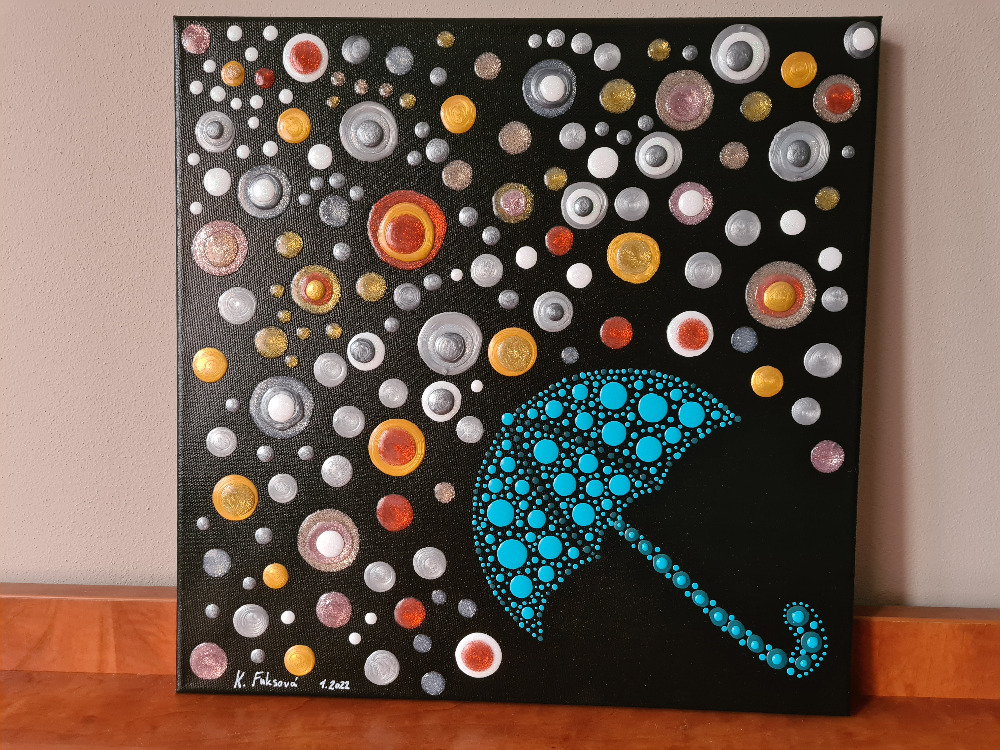 Obraz 3D blob paint akryl - Raindrops