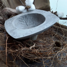 Beton-miska, přírodní "Otisk větvičky"