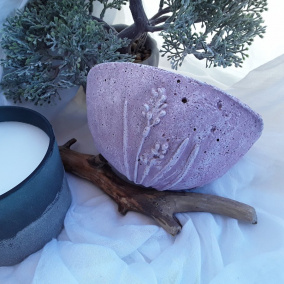 Miska-beton " Pudr. otisk levandule "