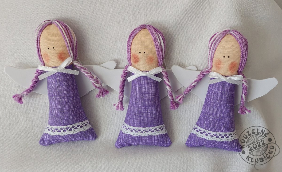 Andělky MINI plněné levandulí fialové