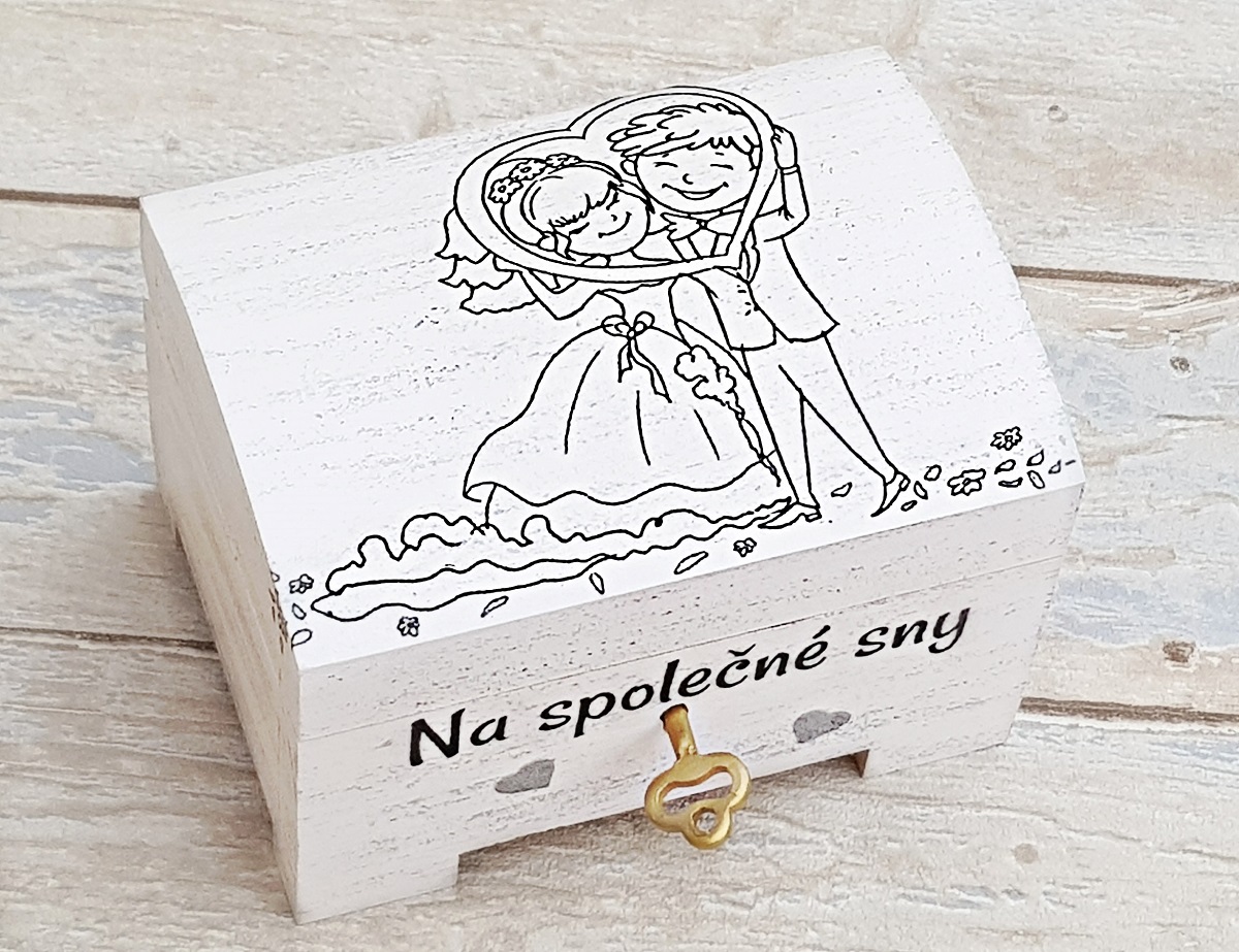 svatební truhlička na klíček