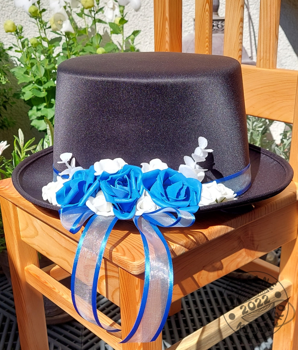 Cylindr na auto černý tm.modrobíle zdobený 