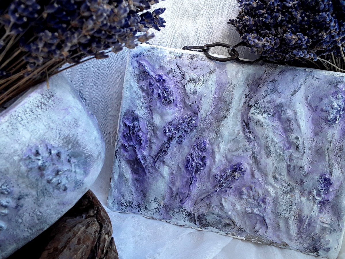 Betonový obrázek 3D "Provence+levandule"