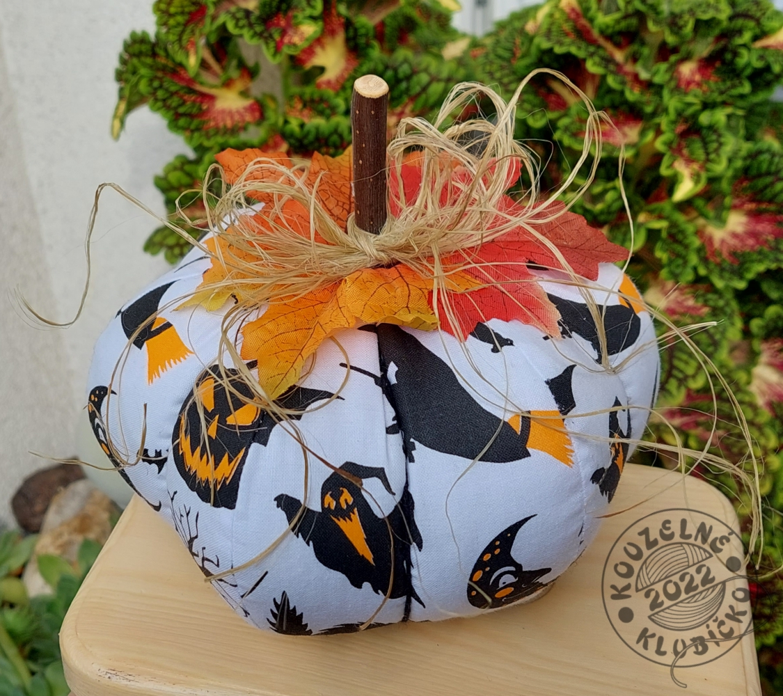 Šitá dýně HALLOWEEN BÍLÁ 