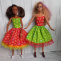 barevné bavlněné šatičky pro Barbie