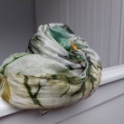 Šál hedvábný,180x90cm, Oliva/Citrus