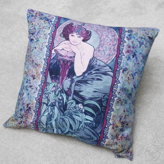 Polštář Alfons Mucha - Smaragd