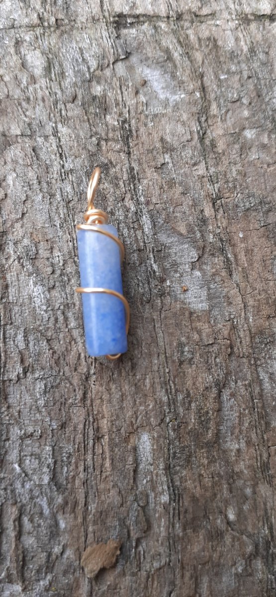 přívěsek avanturín modrý 20-21x5-5,5 mm 