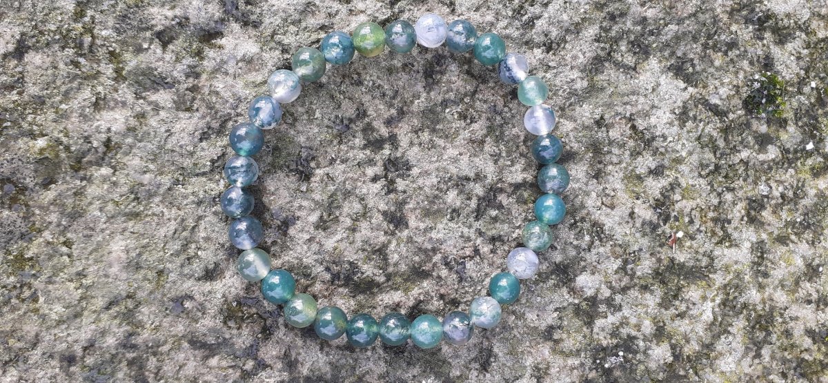 náramek mechový achát - 6 mm