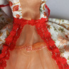 saténové šatičky s květy pro Barbie