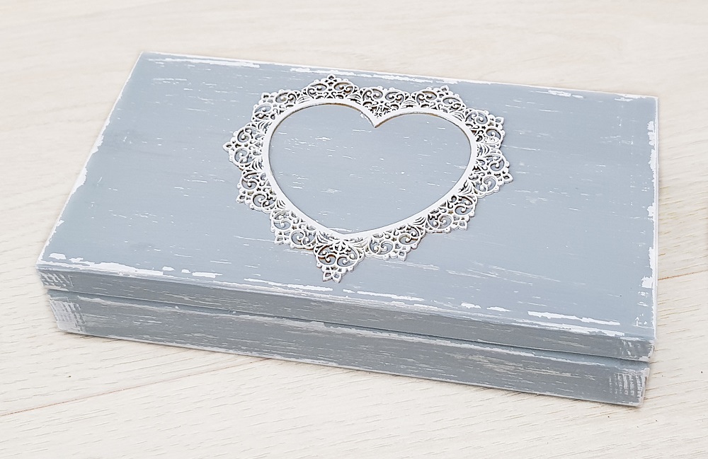 svatební truhlička - na bankovky - vyřezávané srdíčko