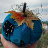 Šitá dýně TYRKYSOVÝ HALLOWEEN