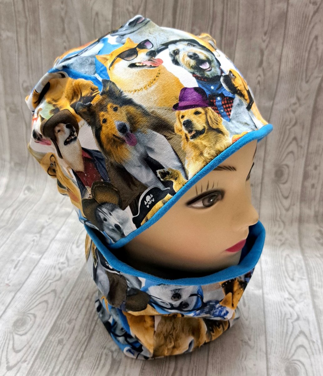 Čepice a nákrčník ...pejskové 