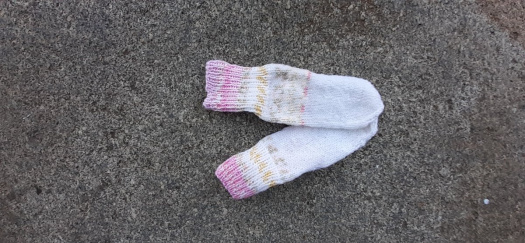 dětské ponožky bílé s růžovou