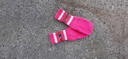 dětské ponožky tm. růžové